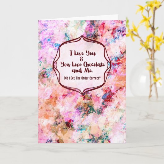 You, Me & Chocolate – Funny Anniversary  カード (黄色い花)