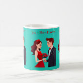 You + Me = Forever Romantic Couple Mug コーヒーマグカップ (中央)