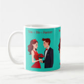 You + Me = Forever Romantic Couple Mug コーヒーマグカップ (左)