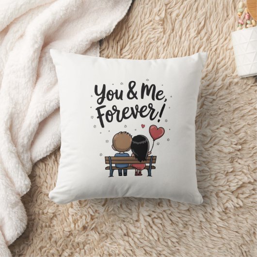 You & Me Forever Romantic Pillow クッション (ブランケット)