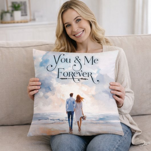 You & Me Forever Romantic Throw Pillow クッション