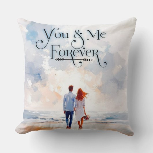 You & Me Forever Romantic Throw Pillow クッション (正面)
