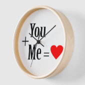 You + Me = Love Mug 壁時計 (傾斜)