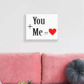 You + Me = Love T-Shirt キャンバスプリント (インサイチュ (リビング))