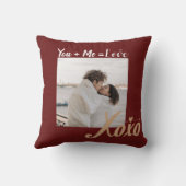 You + Me = Love Valentine XOフォトスクリプトレッド金ゴールド クッション (裏面)