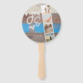 You & Me. Photo Collage of Memories.木目パネル ハンドファン (正面)