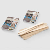 You & Me. Photo Collage of Memories.木目パネル ハンドファン (組立なし)