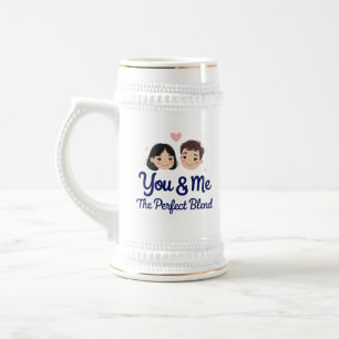 You & Me - The Perfect Blend   ロマンチックなコーヒーマグ ビールジョッキ