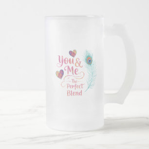 You & Me - The Perfect Blend ロマンチック フロストグラスビールジョッキ