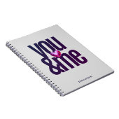 You & Me Valentine パーソナライズされた's Dayノートブック ノートブック (右側)