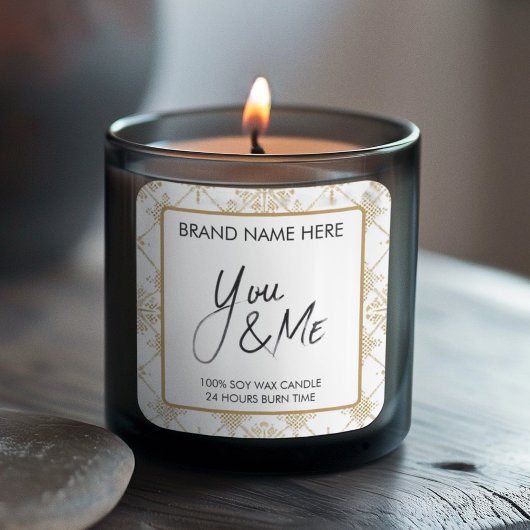 You & Me Valentine's Day Candle Label スクエアシール