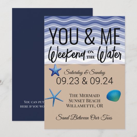 You & Me Weekend on the Water Invitation 招待状 (正面/裏面)