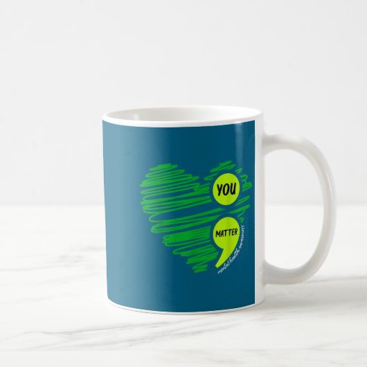 You Mental Health Awareness Green Suicide Preventi コーヒーマグカップ (右)