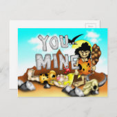 YOU MINE – 先史時代おもしろいのCaveman Valentine シーズンポストカード (正面/裏面)