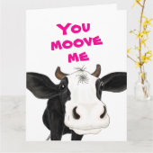 You Moove Me - Valentines Day Card カード (黄色い花)
