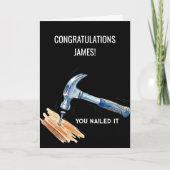 You Nailed It Funny Hammer Nail Congratulations カード (正面)