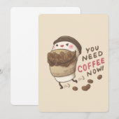 You Need Coffee Now Illustration 招待状 (正面/裏面)