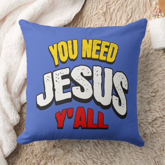 You Need Jesus Y'all クッション (ブランケット)