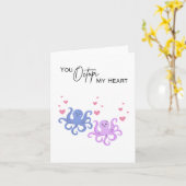 You Octopi私のハート- Pun Valentine's Day カード (黄色い花)