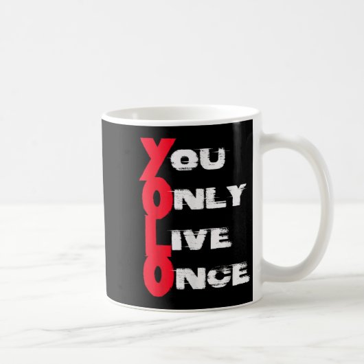 You Only Live Once _ Motivation Quote _ Insration  コーヒーマグカップ (右)