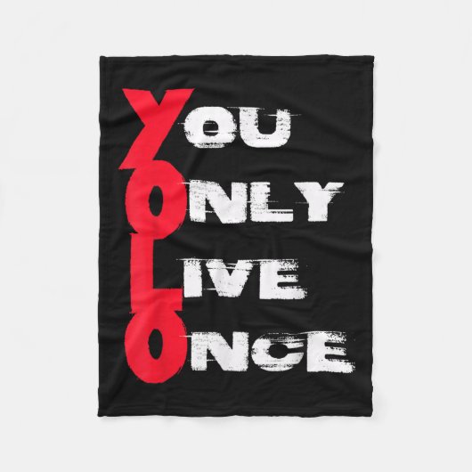 You Only Live Once _ Motivation Quote _ Insration  フリースブランケット (正面)