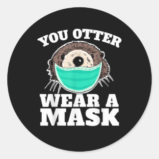 You Otter衣服AマスクおもしろいOtter Social ラウンドシール