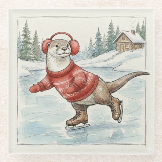 You Otter Be Skating, Glass Coaster ガラスコースター (正面)