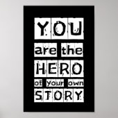 You Own Story Hero Black and White やる気を起こさせる ポスター (正面)