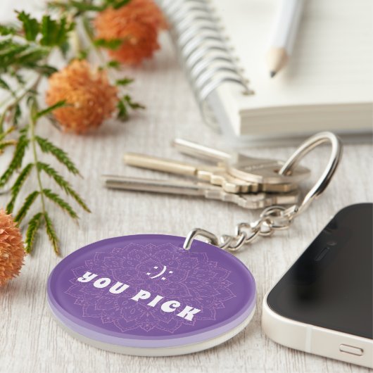 You pick Emoticon Purple Mandala Keychain キーホルダー (正面右)