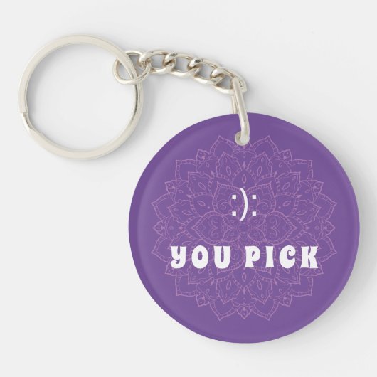 You pick Emoticon Purple Mandala Keychain キーホルダー (正面)