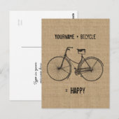 You Plus自転車はハッピーナチュラルラップサックに等しい ポストカード (正面/裏面)