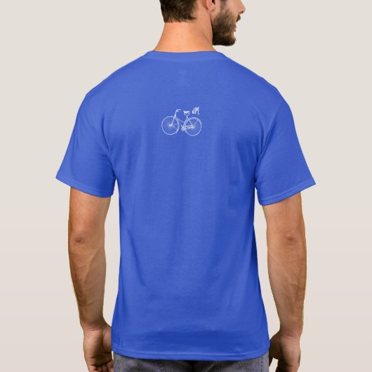 You Plus Bicycle Equals Happyアンティークホイールバイク Tシャツ (裏面)