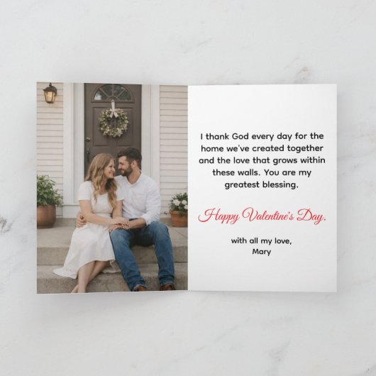 You Plus Me Equals Home Traditional Valentine's カード (内部)