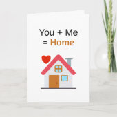 You Plus Me Equals Home Valentine's Day  カード (正面)
