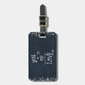 You Plus Me equals Love引用文on Chalkboard ラゲッジタグ (正面縦)
