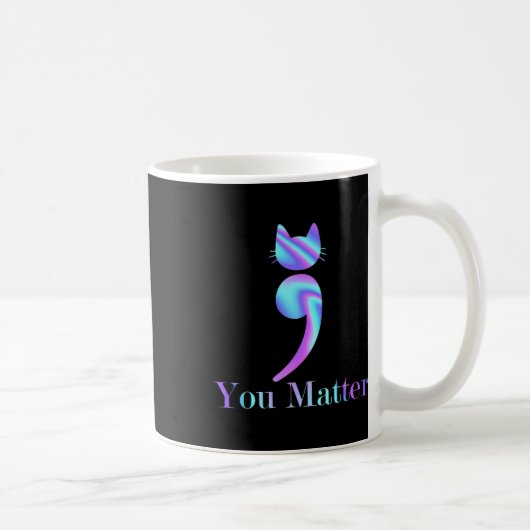 You Problemセミコロン猫の自殺認識度 コーヒーマグカップ (右)