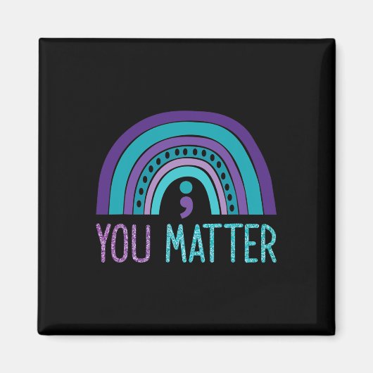 You Problemセミコロン自殺防止パープルテ マグネット (正面)