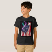 You Problemティール（緑がかった色）と紫のリボンの自殺が待っている Tシャツ (正面フル)