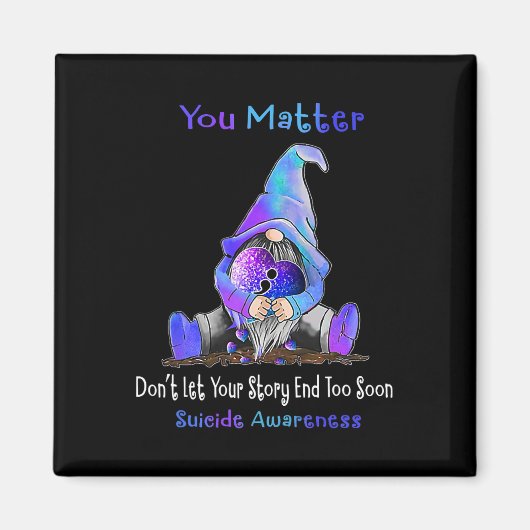 You Problem格言ハート自殺防止待ち マグネット (正面)