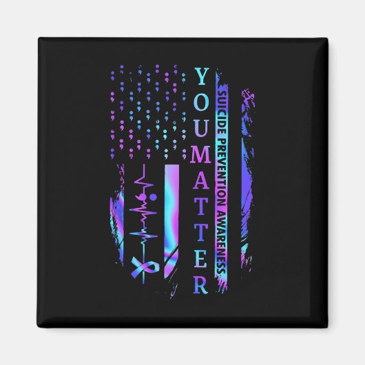 You Problem絞り染め自殺防止認識度 マグネット (正面)