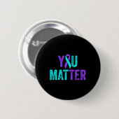 You Problem自殺防止ティール(緑がかった色)パープルアワレネ 缶バッジ (正面&裏面)
