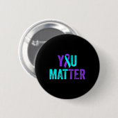 You Problem自殺防止ティール(緑がかった色)パープルアワレネ 缶バッジ (正面&裏面)