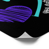 You Problem自殺防止認識度ティール（緑がかった色）Purp ポスター (角)