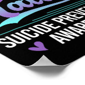 You Problem自殺防止認識度ティール(緑がかった色)Purp ポスター (角)