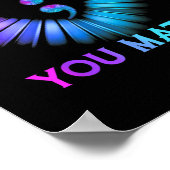 You Problem自殺防止認識度ティール(緑がかった色)Purp ポスター (角)