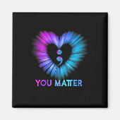 You Problem自殺防止認識度ティール（緑がかった色）Purp マグネット (正面)