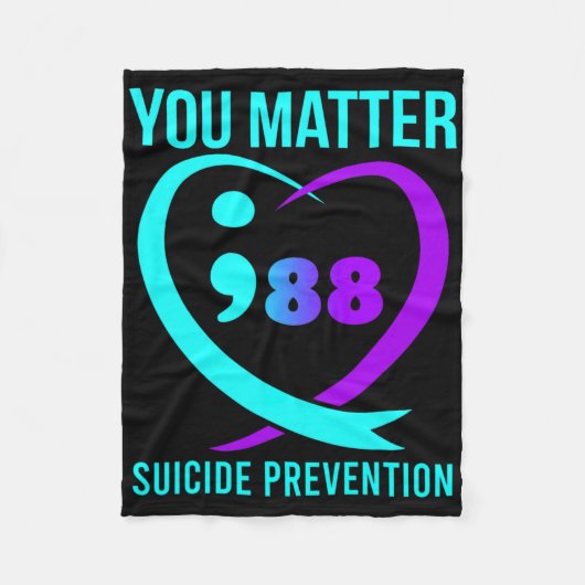 You Problem 988自殺防止認識度 フリースブランケット (正面)
