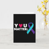 You Problem Suicide Prevention Awareness Teal Purp カード (黄色い花)