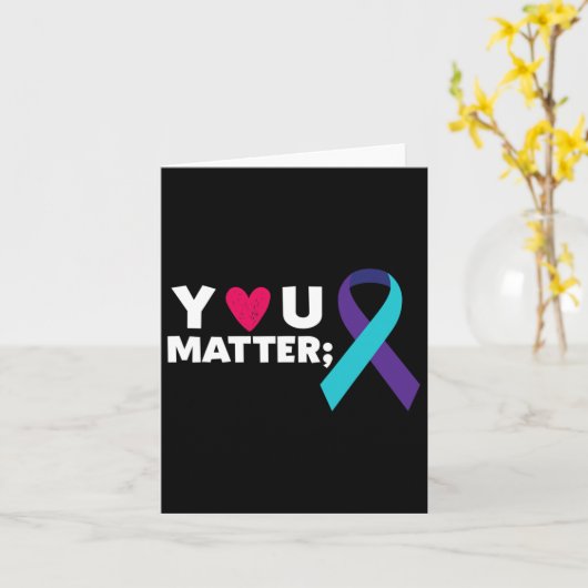 You Problem Suicide Prevention Awareness Teal Purp カード (黄色い花)