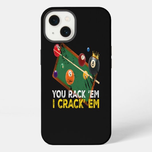 You Rack Em I Crack Em Billiard Pool iPhoneケース (裏面)